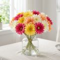 Ramo de flores artificiales de gerbera para una decoración fresca y de fácil mantenimiento, 47 cm, 32 unidades. | Floristik24.es