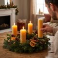 Velas cónicas velas de colores lisos miel 34x240mm 4 piezas | Floristik24.es