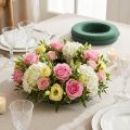 Aro de espuma floral con base para arreglo verde Ø24cm 2uds | Floristik24.es