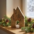 Decoración de casa de madera Casa de Navidad Decoración de casa de madera soporte de madera H15cm | Floristik24.es