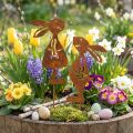 Decoración jardín óxido conejo tapón decorativo Pascua 8×16cm 2pcs (1par) | Floristik24.es