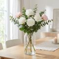 Rosa blanca Rosa falsa sobre tallo Flor de seda Rosa artificial L72cm Ø13cm | Floristik24.es