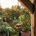 Soporte para velas de té decoración colgante de metal decoración de óxido corazón 22×7×20cm | Floristik24.es