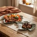 Cuenco decorativo hojas de otoño decorativas de metal Ø33/40cm juego de 2 | Floristik24.es