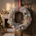 Corona de pino blanco Ø30cm corona decorativa natural agujas de pino | Floristik24.es