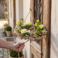 Corona de madera para colgar con gancho de abedul Ø35cm - Decoración natural para primavera, macramé, flores y hierbas | Floristik24.es
