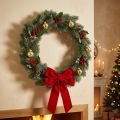 Corona de abeto artificial, decoración de pared, Navidad, abeto verde, purpurina, Ø45cm | Floristik24.es