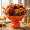 Papel para puños 37,5 cm Cuadros naranja 100 m | Floristik24.es