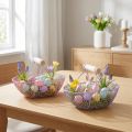 Cesta de alambre con asa de madera, ideal para la vida moderna y la decoración con estilo, 17 cm, 6 piezas | Floristik24.es
