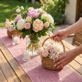 Camino de mesa yute cinta de yute cinta de mesa rosa AN15cm L10m | Floristik24.es