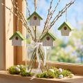 Decoración colgante decoración de primavera decoración de casita para pájaros caja nido 6,5 cm 8 piezas | Floristik24.es