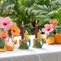 Candelabro exótico de cerámica con pájaros pintados a mano H14,5cm 2 uds | Floristik24.es