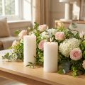 Velas unicolor blanco 50x100mm 4uds | Floristik24.es