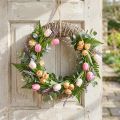 Corona de enredadera, corona decorativa, blanca lavada, Ø38cm, decoración rústica natural, corona de puerta, corona de mesa | Floristik24.es