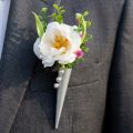 Alfiler de boda con imán, plata mate 7cm | Floristik24.es