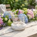 Farol cristal macramé blanco trenzado Ø13cm H10cm | Floristik24.es