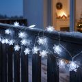 Guirnalda LED copos de nieve exterior blanco frío 24 LED 460cm | Floristik24.es