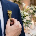 Alfiler de boda con imán dorado 5cm | Floristik24.es