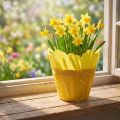Puños Rondella Ø38cm amarillo 50pcs | Floristik24.es