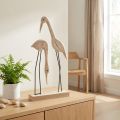 Soporte figura de madera par de grullas natural 27,5×13cm 2 piezas | Floristik24.es