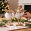 Ángel bailarina decorativo rosa, dorado Ø11,5 H15cm 2uds | Floristik24.es