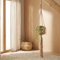 Macramé colgante bohemio beige marrón Ø12cm H79cm | Floristik24.es