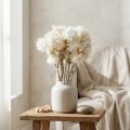 Flores secas, flores de sombrero, blancas naturales, siemprevivas, ramo de flores secas H33cm | Floristik24.es
