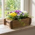 Jardinera de madera con forma de ladrillo reciclada de 32×15×10 cm | Floristik24.es