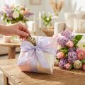 Cinta de regalo cinta de flores moradas lila 25mm 18m | Floristik24.es