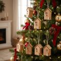 Adornos navideños decorativos de madera marrón rojizo para casa, 9 piezas | Floristik24.es