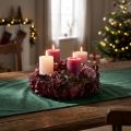 Juego de 12 velas de pilar en tonos frutos rojos, teñidas por completo, 70x120 mm - Decoración versátil para el hogar | Floristik24.es