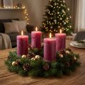 Velas de pilar de color sólido Berry Purple 70x120 mm paquete de 4 - Perfectas para decoraciones de mesa y celebraciones | Floristik24.es