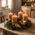Velas de pilar de caramelo de color sólido 70×100 mm Juego de 4 - Decoración rústica, larga duración, velas marrones para mayor comodidad | Floristik24.es