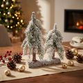 Decoración para árbol de Navidad verde blanco invierno sobre base de madera Al. 28 cm | Floristik24.es