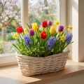 Cesta de mimbre, blanqueada, cesta para plantas, 38×18×12cm | Floristik24.es