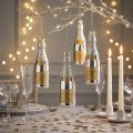 Botella de champán para colgar decoración de Nochevieja plata 13cm 5uds | Floristik24.es