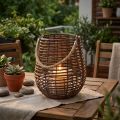 Linterna decorativa, decoración de velas con asa, linterna en cesta Ø23cm H27cm | Floristik24.es