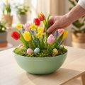 Cuenco decorativo verde pastel plastico mesa decoracion primavera Ø20cm | Floristik24.es