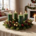 Velas lisas verde oscuro 60x100mm 4uds | Floristik24.es