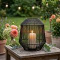 Portavelas negro, farol decorativo, cesta de alambre, Ø24cm, H28cm | Floristik24.es