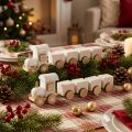 Tren de madera deco Tren navideño blanco L20cm H6cm 2pcs | Floristik24.es