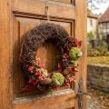 Corona de vid marrón oscuro, Ø35 cm, corona natural, corona para puerta, decoración de pared, corona decorativa de madera, corona de primavera, corona de Adviento, corona de otoño. | Floristik24.es