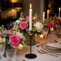 Portavelas dorado / negro, candelabro de metal Al 29 cm Ø 2,2 cm | Floristik24.es