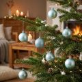 Bolas navideñas plástico mezcla azul claro Ø6cm 10 piezas | Floristik24.es