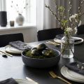 Huevos de Pascua decorativos huevo de gallina real negro con purpurina dorada Al 5,5–6 cm 10 unidades | Floristik24.es