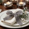 Cinta de terciopelo con purpurina cinta decorativa terciopelo gris plata 20mm 10m | Floristik24.es