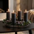 Velas grandes, velas de palo, antracita unicolor, 50x300mm, 4 piezas | Floristik24.es
