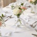 Cinta decorativa de tafetán, blanca, 10 mm de ancho, 50 m de largo. | Floristik24.es