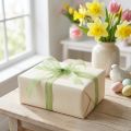 Cinta de organza verde para regalo con orillo verde lima 6 mm 50 m | Floristik24.es