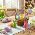 Mezcla de huevos de Pascua con orejas, huevos de conejito flocados, adornos de Pascua coloridos 6 piezas | Floristik24.es